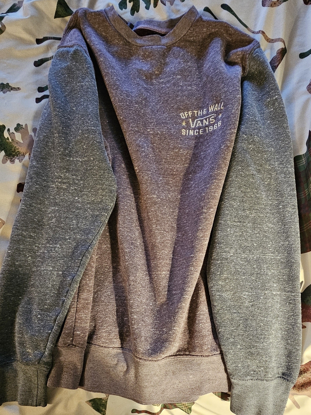 Vans Men's Two-Tone Heather Gray Crewneck Sweatshirt